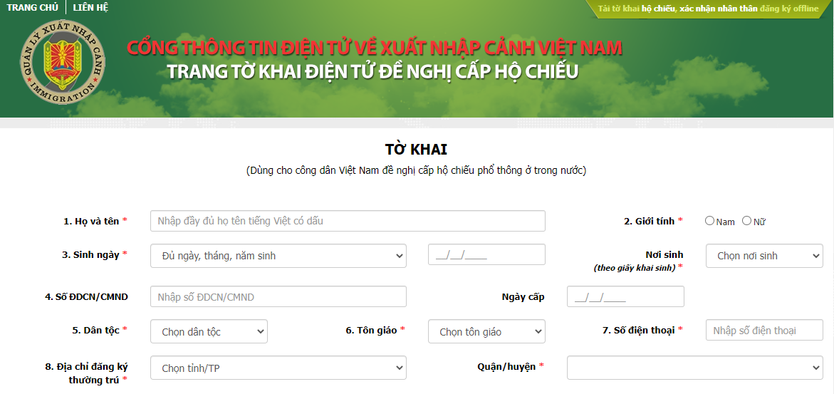 Thủ tục làm hộ chiếu phổ thông online 13